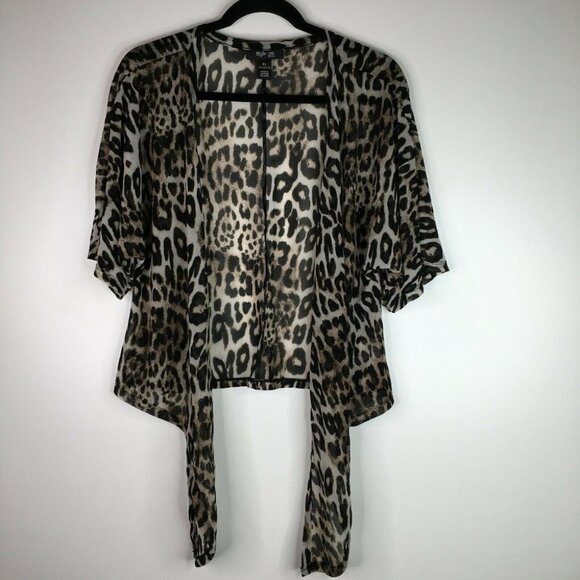Style & Co. 3/4  Sleeve Blouse Animal Print Brown Black Beige ~ Size PL - Picture 5 of 6